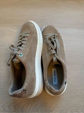 Steve Madden Tan Suede Lace-Up Sneakers